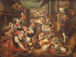 Kitchen Interior , 1565. Creator: Cleve, Marten van, the Elder (1520-1570).