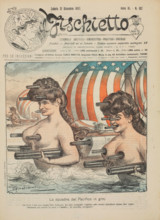 American imperialism. Cover of "Il Fischietto", 21 December 1907, 1907. Creator: Dalsani (Giorgio Ansaldi) (1844-1922).