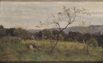 Landscape with a Peasant Woman, 1861. Creator: Corot, Jean-Baptiste Camille (1796-1875).