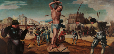 The Martyrdom of Saint Sebastian. Creator: Lopes, Gregório (c. 1490-1550).