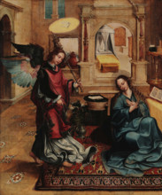 The Annunciation (from the Convento de Santos-o-Novo Altarpiece), c1535-1540. Creator: Lopes, Gregório (c. 1490-1550).