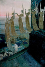 Evening bells, 1891. Creator: Schwabe, Carlos (1866-1926).