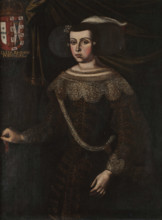Portrait of Luisa de Guzmán (1613-1666), Queen of Portugal, 17th century. Creator: Avelar Rebelo, José de (c. 1600-1657).