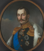 Portrait of Emperor Alexander II (1818-1881), 1856. Creator: Maleszewski, Tytus (1827-1898).