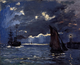 A Seascape. Shipping by Moonlight, c1864. Creator: Monet, Claude (1840-1926).