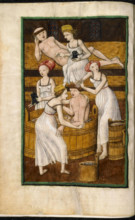 Bath. Miniature from The Jenský Codex, c1500. Creator: Zmilelý, Janícek (active Early 16th cen.).
