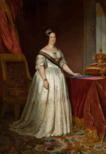 Portrait of Queen Maria II of Portugal (1819-1853), 1846. Creator: Krumholz, Ferdinand (1810-1878).