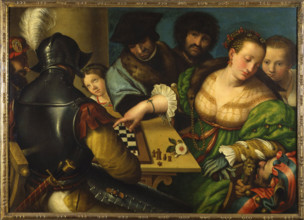 The Chess game, c1532. Creator: Campi, Giulio (1507-1573).