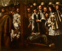 The Brotherhood of of Saint John Beheaded attend the blessing of the beheaded, 1662. Creator: Costa, Giovanni Battista (active 1660-1670).