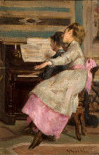 At the piano, 1867. Creator: Boldini, Giovanni (1842-1931).