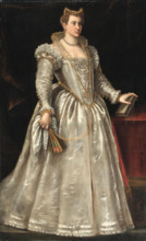 Portrait of Archduchess Eleanor of Austria (1534-1594), Duchess of Mantua. Creator: Vicentino, Andrea (c. 1542-1617).