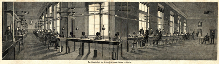In the Central Telegraph Station in Berlin, 1863. Creator: Anonymous.