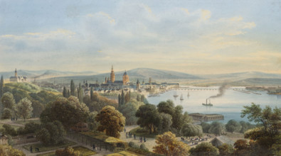 Mainz (Large View from the South). From: "The Rhine from Mainz to Bonn", 1853. Creator: Emminger, Eberhard (1808-1885).