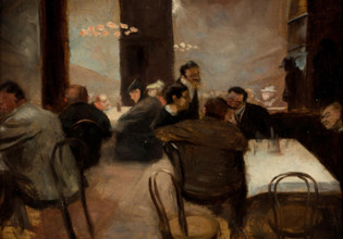 Evening in a Coffeehouse. Creator: Schneider-Didam, Wilhelm (1869-1928).