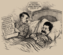 Comrade, this war makes strange bedfellows, doesn't it? , 1939. Creator: Berryman, Clifford K. (1869-1949).