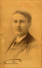 Portrait of Thomas Alva Edison (1847-1931), before 1900. Creator: Falk Studios, New York  .