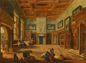 Interior with an elegant gathering, First Half of 17th century. Creator: Bassen, Bartholomeus Corneliszoon van (1590-1652).