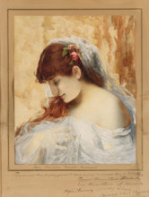 Portrait of the Pianist Anna Yesipova (1851-1914). Creator: Harlamov (Harlamoff), Alexei Alexeyevich (1840-1922).