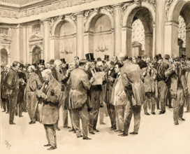 In the trading hall of the Vienna Stock Exchange. Creator: Hey, Paul (1867-1952).