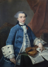 Portrait of the violinist and composer Gaetano Pugnani 1731-1798) , c1765. Creator: Anonymous.