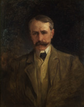 Portrait of the composer Sir Edward William Elgar (1857-1934), 1905. Creator: Hughes, Talbot (1869-1942).