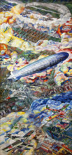 Dirigible, 1933. Creator: Kuptsov, Vasili Vasilyevich (1899-1935).