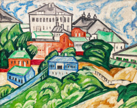 Cityscape, 1912. Creator: Rozanova, Olga Vladimirovna (1886-1918).