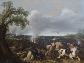 King Gustav II Adolf of Sweden (1594-1632) at the Battle of Lützen on 16 November 1632, 1634. Creator: Asselijn, Jan (ca 1610-1652).