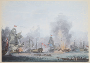 The Battle of Copenhagen on 2 April 1801, 1801. Creator: Boberg, Gustaf (active End of 18th-Early 19th cen.).