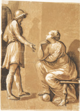Raphael with his mistress, c1525. Creator: Ugo da Carpi (1480-1532).