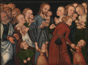 Christ Blessing the Children (Let the little children come to me), after 1537. Creator: Cranach, Lucas, the Elder (1472-1553).
