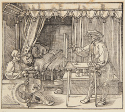 Artist Drawing a Portrait of a Man, 1525. Creator: Dürer, Albrecht (1471-1528).