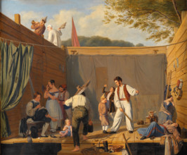 Group of Tightrope Walkers just before a Performance, 1840-1841. Creator: Friedlænder, Julius (1810-1861).