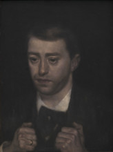 Portrait of the composer and violinist Fini Henriques (1867-1940), c1896. Creator: Hammershøi, Vilhelm (1864-1916).