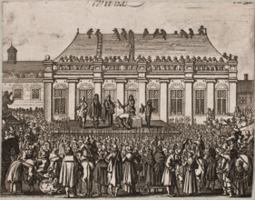 The Beheading of Charles I outside the Banqueting House, Whitehall, London. Creator: Rothgiesser, Christian Lorenzen (?-1659).