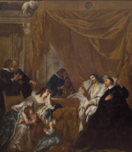 Saint Vincent de Paul at the Deathbed of Louis XIII, 1731. Creator: Troy, Jean-François de (1679-1752).