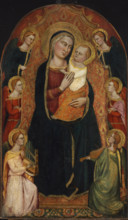 Madonna and Child Enthroned with Six Angels, c1370-1375. Creator: Jacopo di Cione (1325-1399).