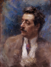 Portrait of the Composer Giacomo Puccini (1858-1924), 1906. Creator: Rietti, Arturo (1863-1943).