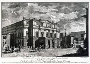 View of the Teatro Grande alla Scala, Late 18th century. Creator: Aspari, Domenico (1745-1831).
