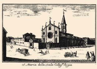 Santa Maria della Scala, Milan, c1745. Creator: Dal Re, Marcantonio (1697-1766).