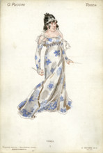 Costume design for the opera Tosca by Giacomo Puccini, 1900. Creator: Hohenstein, Adolfo (1854-1928).