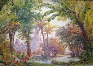 Stage design for the opera "Medgè" by Spyridon Samaras, 1888. Creator: Ferrario, Carlo (1833-1907).