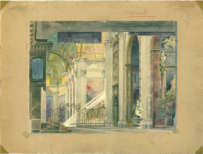 Stage design for the opera Tosca by Giacomo Puccini, 1899. Creator: Hohenstein, Adolfo (1854-1928).