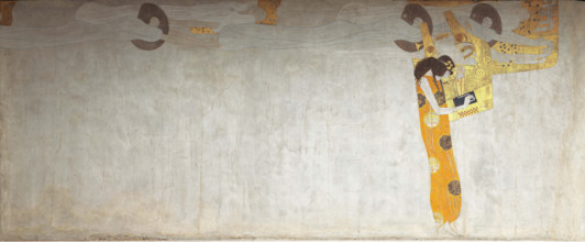 The Beethoven Frieze: "The Longing for Happiness Finds Appeasement in Poetry", Panel 7, 1901. Creator: Klimt, Gustav (1862-1918).