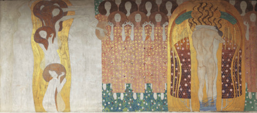 The Beethoven Frieze: "The Arts", "Paradise Choir" and "The Embracement", Panel 9, 1901. Creator: Klimt, Gustav (1862-1918).
