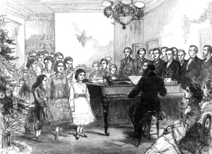 Christmas party at the Royal Normal College of Music for the Blind, 1874. Creator: Unknown.