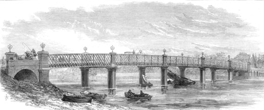 New bridge over the Thames at Wandsworth, 1874. Creator: Unknown.