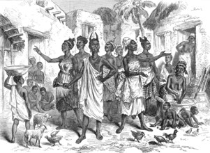 Sketches from the Gold Coast by our special artist: summoning bearers to Cape Coast Castle, 1874. Creator: Unknown.