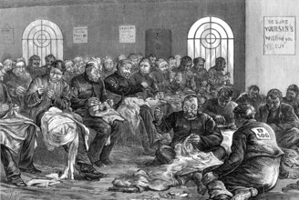 Sketches in the Clerkenwell House of Correction: the needle-room, 1874. Creator: Unknown.