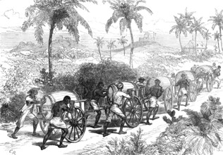 The Ashantee War: the water supply of Cape Coast Castle - from a sketch by our special artist, 1874. Creators: C. R., Melton Prior.